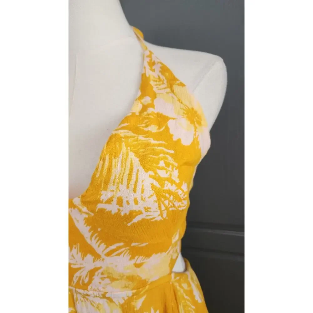 Sleeveless Floral Yellow Summer Maxi Dress - Picture 12 of 12
